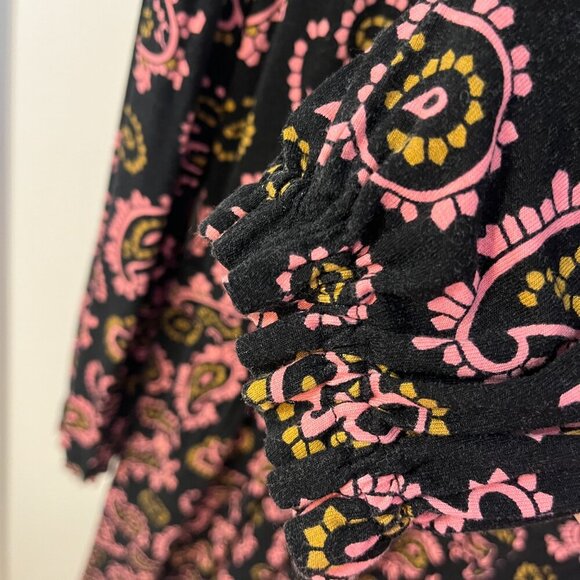 BODEN Evelyn Jersey Midi Dress Azalea Paisley Pink Black 12 - Picture 7 of 9